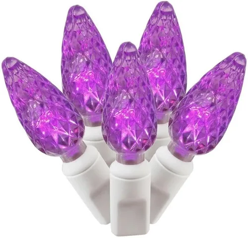 Vista 9 de Vickerman X4W8105PBG - Juego de 100 luces LED C6 EC con cable blanco, 4 pulgadas x 34 pies, color blanco frío