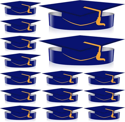Vista 7 de Zonon 36 piezas de papel de graduación de papel corona de graduación diademas ajustables corona de papel decoración de graduación para estudiantes