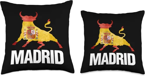 Vista 3 de Espana Visit Spain Gifts - Almohada de regalo con bandera de Madrid (16.0 x 16.0 in), multicolor