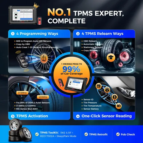 Vista 5 de Autel Scanner MaxiCOM MK906S PRO2-TS TPMS Herramienta de programación, multilingüe 2026 de MS906 PRO2-TS, V2.0 de MS906 PRO TS MK906 PRO-TS MP900TS