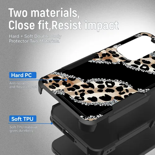 Vista 779 de Funda para Galaxy A14 5G, resistente de doble capa híbrida de policarbonato duro, goma suave, a prueba de golpes, funda protectora resistente