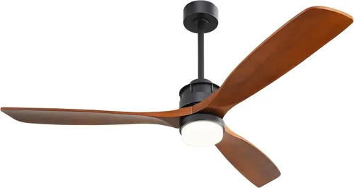 Vista 12 de Sofucor - Ventilador de techo de 52 pulgadas sin luces, moderno, de madera maciza, con control remoto, 5000 CFM de alto flujo de aire, motor CC