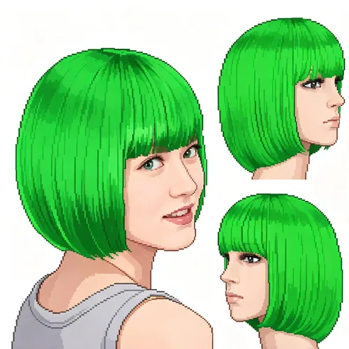 Vista 25 de Pelucas Bob con flequillo, peluca de cabello castaño rojizo de 10 Caoba