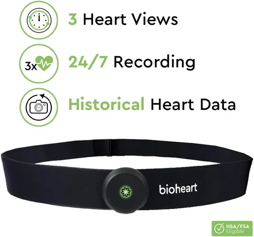 Vista 7 de Bioheart Monitor de frecuencia cardíaca continuo 24/7 Sin necesidad de receta Dispositivo inteligente portátil Correa para el pecho