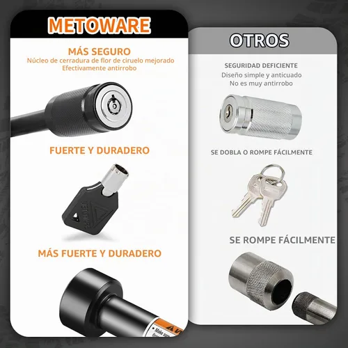 Vista 4 de METOWARE Bloqueo de enganche de remolque, apto para receptor de clase III
