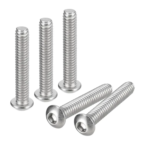 Vista 33 de uxcell Tornillos de cabeza de botón de 1/4-20x1, 25 piezas de tornillos hexagonales de acero inoxidable 304, tornillos de rosca completa