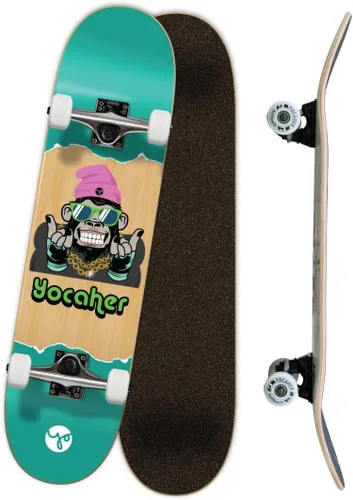 Vista 9 de Yocaher Patinetas completas punked de 7.75 pulgadas o 8.25 pulgadas o formas Mini Cruiser o Micro Cruiser - Serie Pika, Candy y Chimp