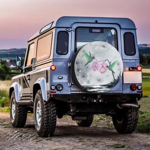 Vista 6 de Cubierta para neumáticos de autocaravana, Colibri, luna, a prueba de polvo, resistente a la intemperie, ajuste universal para remolque, RV, SUV