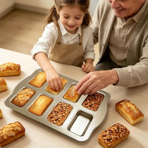 Vista 8 de Mini moldes para hornear – Sartenes antiadherentes para hornear pasteles caseros, molde de acero al carbono para pan de plátano, pastel de carne