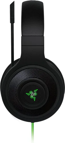 Vista 4 de Auriculares para juego Razer Kraken 7.1 Chroma Sound USB 7.1 sonido envolvente con micrófono digital retráctil e Iluminación Chroma, Negro