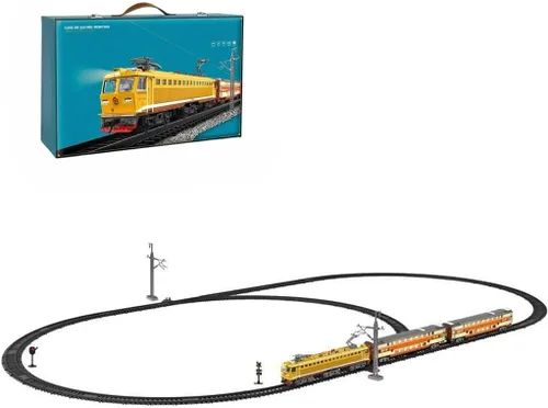 Vista 12 de Juego de tren eléctrico, locomotora de vapor eléctrica de aleación SS7C con vagones de pasajeros y pista larga, modelo realista con luces, sonidos