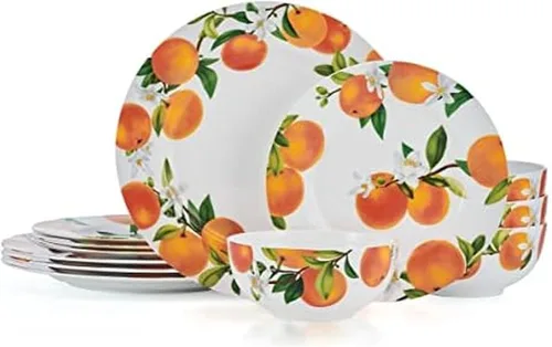 Vista 13 de Mikasa Karina Bone China - Juego de vajilla ligera de 12 piezas, resistente a las astillas, servicio para 4 personas