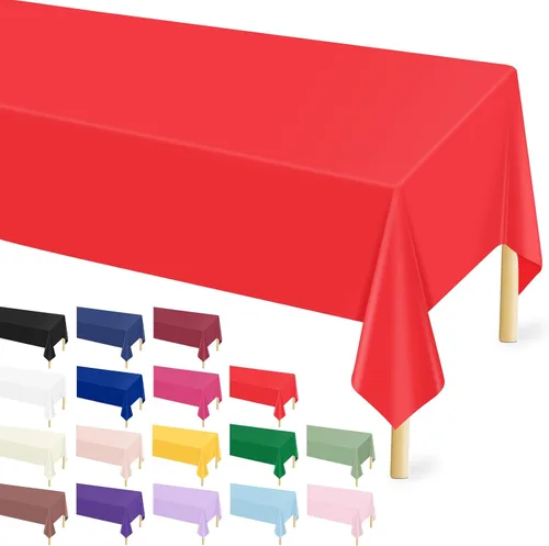 Vista 20 de Mulbozy Mantel de plástico negro desechable 4 unidades, 54 × 108 pulgadas