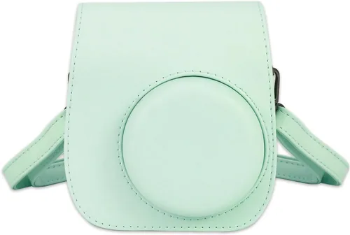 Vista 18 de Funda de piel sintética compatible con cámara instantánea Fujifilm Instax Mini 11 12 con correa ajustable y bolsillo (negro)