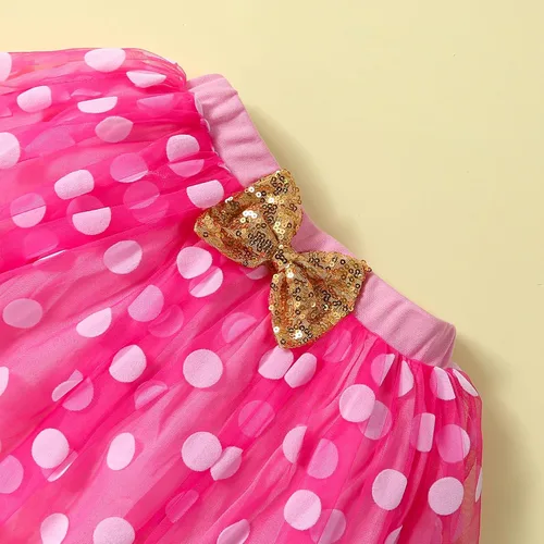 Vista 7 de Conjunto de mameluco de algodón para el primer cumpleaños para niñas con lentejuelas y lazo para la cabeza, 3 piezas