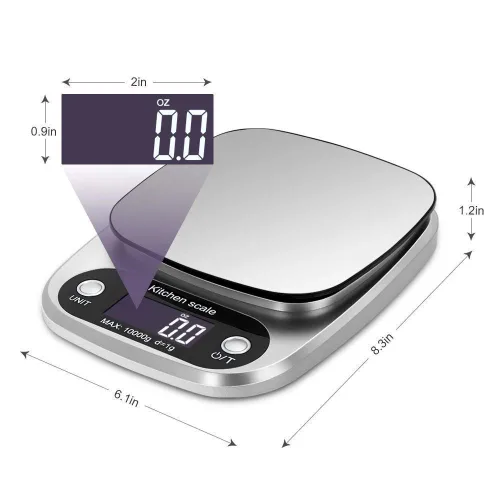 Vista 3 de Báscula de Alimentos 22lb Peso en Gramos, Básculas Digitales de Cocina y Onzas para Cocinar, Hornear