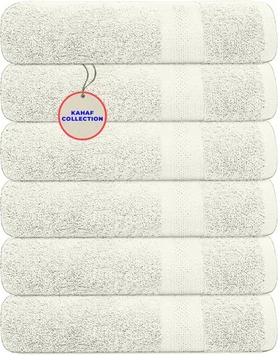 Vista 16 de KAHAF COLLECTION Paquete de 6 toallas de baño 100 % algodón, de 24 x 48 pulgadas, de secado rápido, altamente absorbentes, suaves al tacto