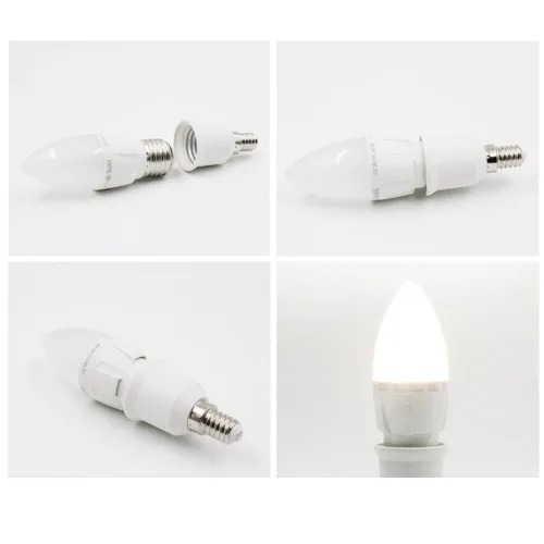 Vista 2 de YiLighting - Base europea E14 a base E26/E27 Edison LED bombillas convertidor adaptador convertidor utilizado para luces LED y CFL