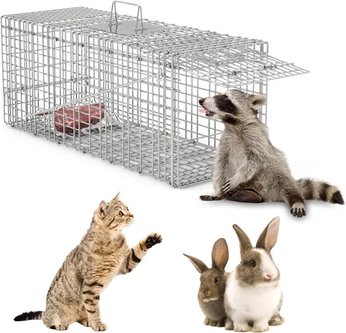 Vista 8 de Trampa para animales humanos de 24 pulgadas, trampas plegables de jaula