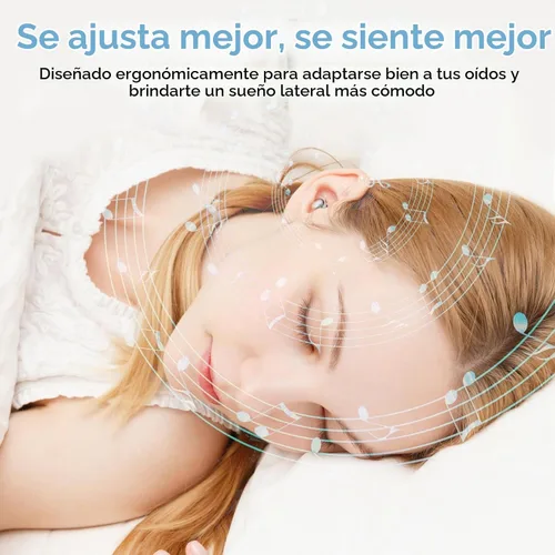 Vista 2 de Auriculares para dormir de lado, mini auriculares cómodos para Negro