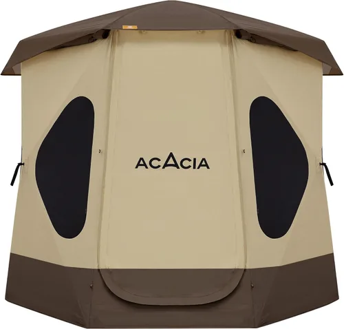 Vista 12 de ACACIA - Tienda de campaña para acampar, tienda desplegable con 8 ventanas y estera, tienda central impermeable y resistente al viento, fácil