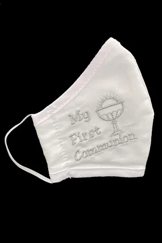 Vista 3 de Máscara facial, Pink Princess 100 % algodón, hecha en Estados Unidos, unisex, para niño