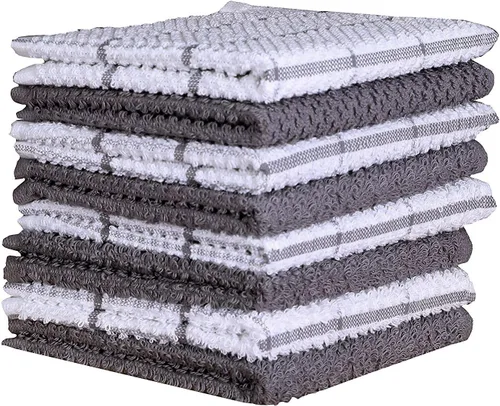 Vista 19 de AMOUR INFINI Juego de 8 paños de cocina para lavar platos, altamente absorbentes, súper suaves, trapos reutilizables de secado rápido para limpiar