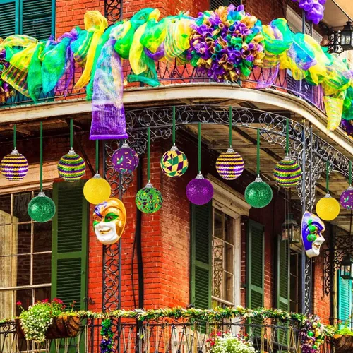 Vista 4 de 16 adornos de bolas de Mardi Gras