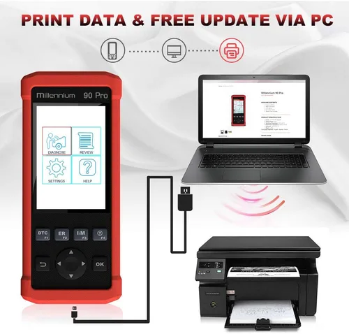 Vista 5 de Launch Millennium 90 Pro OBD2 escáner, lector de código de coche con función OBD completa DIY, comprobación del motor/ABS/SRS/herramienta de escaneo