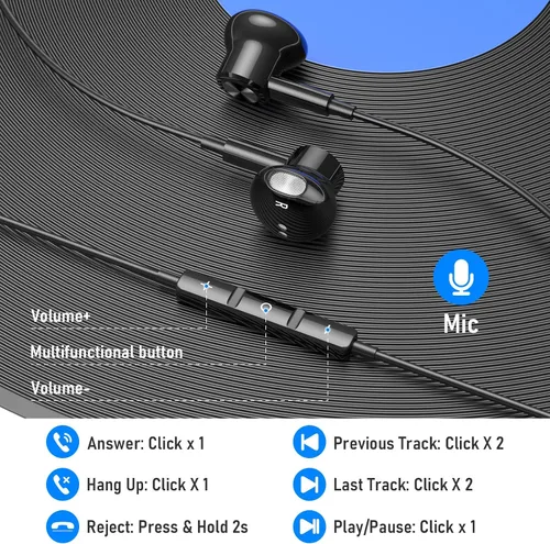 Vista 6 de Auriculares USB C magnéticos con cable para iPhone 17 Pro Max 16 15 16e aislamiento de ruido en la oreja auriculares con micrófono tipo C