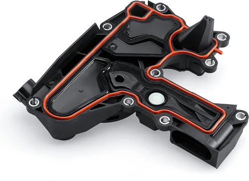 Vista 2 de Válvula PCV - Separador de aceite de válvula de ventilación del cárter del motor con kit de manguera de respiradero compatible con Audi A3, A4, A5