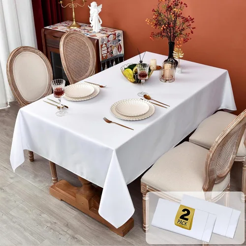 Vista 38 de MEANMOY Mantel cuadrado de poliéster lavable, resistente al agua y a las manchas, de 210 GSM, de 54 x 54 pulgadas, mantel de mesa rectangular sin
