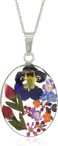 Vista 15 de Amazon Essentials Collar con colgante de flor prensada de plata de ley y oro sobre plata esterlina (anteriormente colección Amazon)