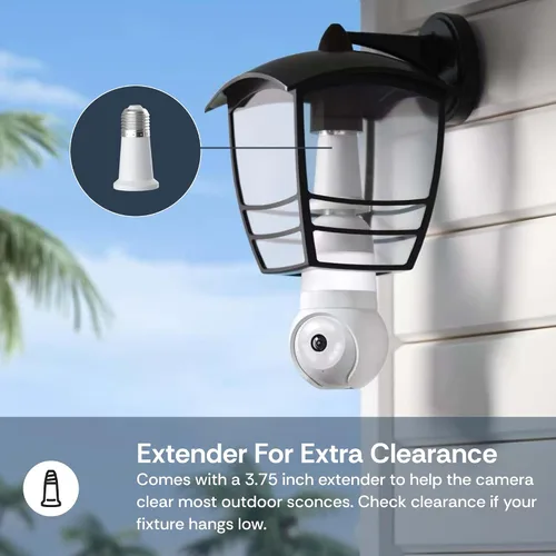 Vista 16 de Luna - Cámaras de seguridad inalámbricas para exteriores e interiores, inclinación panorámica de 360°, visión nocturna a color, bombilla LED y foco