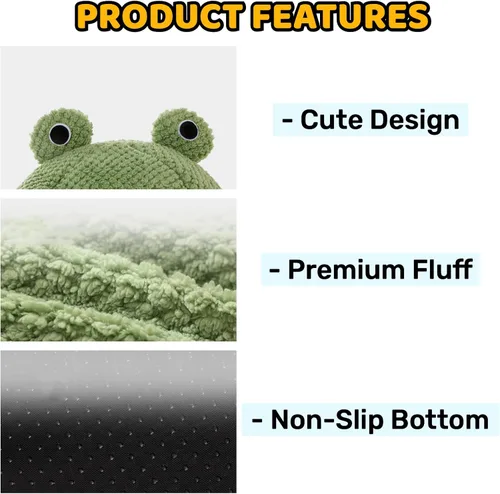 Vista 4 de Linda cama de felpa para gatos 2023, redonda, esponjosa, Kawaii para mascotas, cálida y acogedora, para alivio de articulaciones, lavable (verde 1)