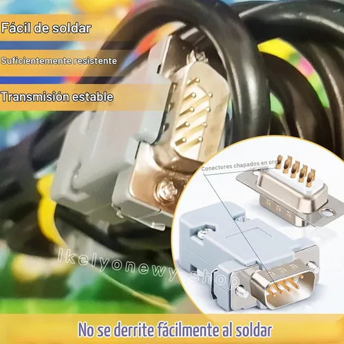Vista 2 de Hembra plateada oro del Pin de las juntas 9 del adaptador del conector