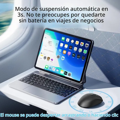 Vista 3 de Ratón con botón lateral ergonómico Bluetooth silencioso negro M272-Negro