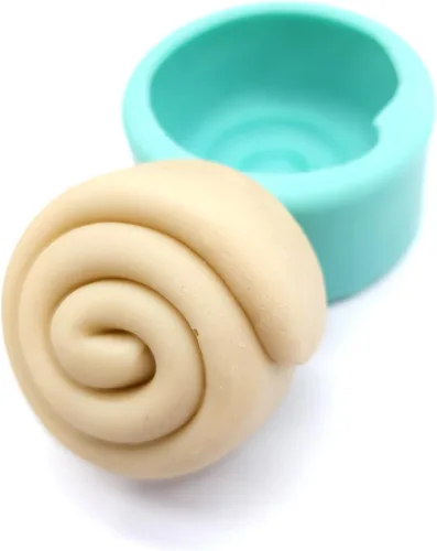 Vista 8 de Molde de rollo de canela - 1 pulgada de diámetro - Mini rollos de canela 4 cavidades Moldes de cera para derretir molde de bollo de canela Moldes
