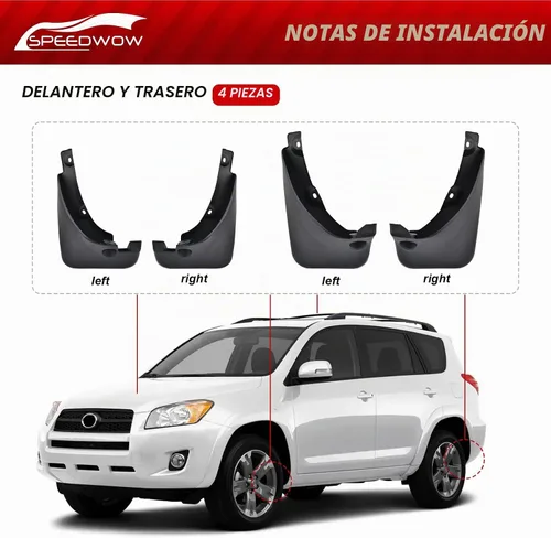 Vista 5 de SPEEDWOW Guardabarros Protectores contra Salpicaduras Compatible con Toyota RAV4 2006-2012 (con Ensanchadores de Guardabarros), Delanteros