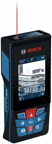 Vista 23 de BOSCH GLM400C Blaze - Medidor láser conectado al aire libre de 400 pies con visor, incluye 3 baterías AA, correa de mano y bolsa