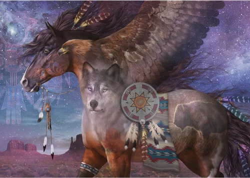 Vista 6 de Anatolian Puzzle - Chief Seattle, rompecabezas de 1000 piezas, #1104