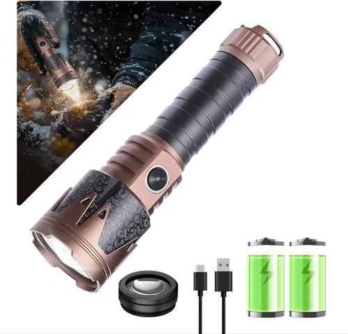 Vista 9 de SKYFIRE Linternas recargables de lúmenes altos con lente de ignición, 4000 mini linterna táctica brillante de bolsillo con 6 modos impermeable