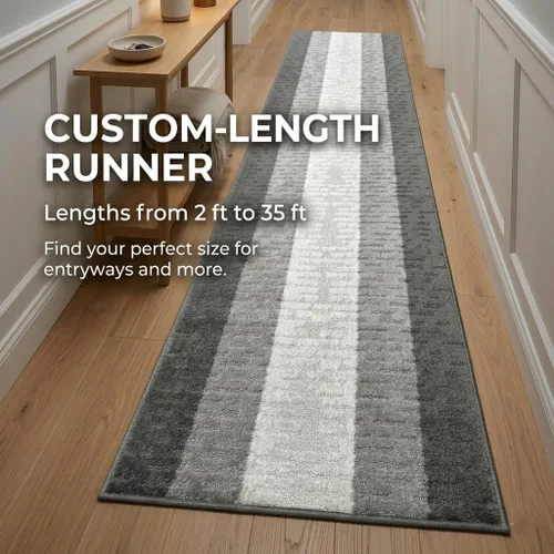 Vista 4 de Alfombra de pasillo de tamaño personalizado, colección oro, marrón