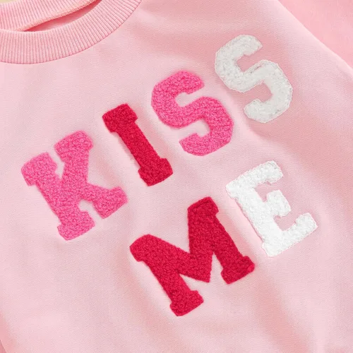 Vista 198 de Traje de San Valentín para bebé, niña, niño, traje de San Valentín, sudadera de manga larga con estampado de corazón