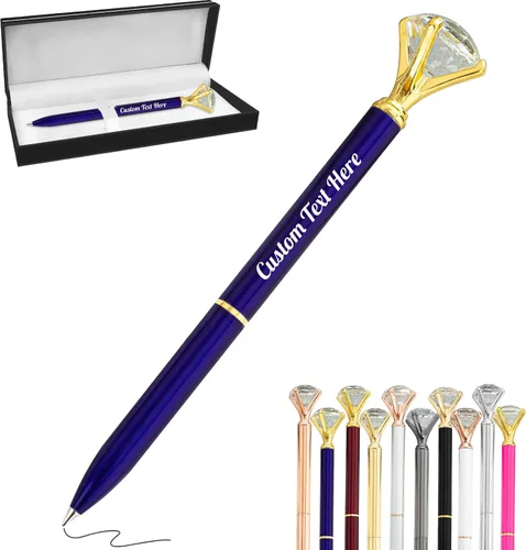 Vista 51 de Aolun 10 bolígrafos de diamantes con cristal personalizados a granel, bolígrafo de metal personalizado con nombre grabado, regalos de texto