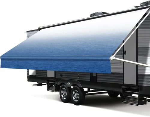 Vista 8 de Repuesto de tela para toldo de autocaravana, 19.5 onzas, resistente, resistente a la intemperie, toldo de vinilo para cámper, toldo universal