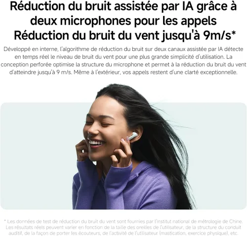 Vista 6 de XIAOMI Redmi Buds 6 (versión global) TWS auricular, auriculares con cancelación activa de ruido de 49 dB, sonido envolvente envolvente de 360 °