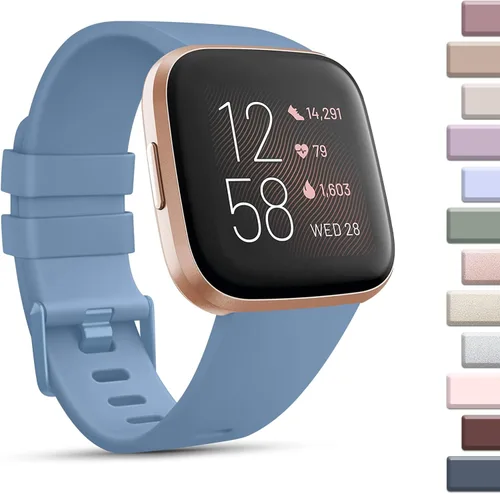 Vista 21 de Paquete de 8 correas deportivas compatibles con Fitbit Versa 2, correas de repuesto clásicas de silicona suave para reloj inteligente Fitbit Versa 2