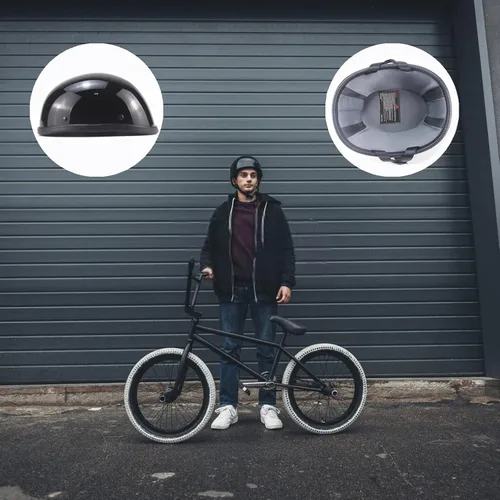 Vista 3 de Casco de motocicleta de media cara, casco con cara abierta retro aprobado por DOT para adultos hombres y mujeres, casco para adultos, casco de media