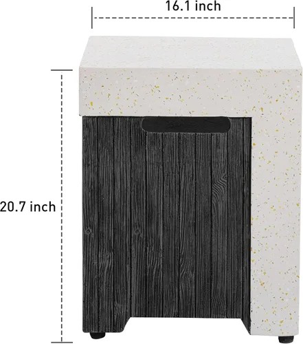 Vista 6 de COSIEST Mesa de tanque de propano para exteriores con diseño de grano de madera, mesa de tanque oculta exterior de 16 pulgadas, oculta el tanque